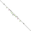 Lex & Lu Sterling Silver Pink Crystal/Green Quartz & Peridot Bead Ankle Bracelet - 2 - Lex & Lu