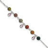 Lex & Lu Sterling Silver Fancy Jasper Anklet Bracelet 9'' - Lex & Lu