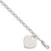 Lex & Lu Sterling Silver Heart Charm Bracelet 7.25'' LAL112097 - Lex & Lu