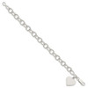 Lex & Lu Sterling Silver Polished Heart Charm Fancy Link Bracelet 8.25'' - 2 - Lex & Lu