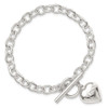 Lex & Lu Sterling Silver Puffed Heart Charm Bracelet 7.5'' - 4 - Lex & Lu