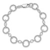 Lex & Lu Sterling Silver Twist Circle Link Bracelet 7.25'' - 4 - Lex & Lu