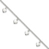 Lex & Lu Sterling Silver Polished Hearts Anklet 10'' LAL112115 - Lex & Lu