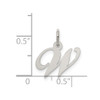 Lex & Lu Sterling Silver Small Fancy Script Initial W Charm - 4 - Lex & Lu