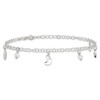 Lex & Lu Sterling Silver Polished Sun, Moon & Stars Anklet 9'' - 3 - Lex & Lu