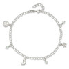 Lex & Lu Sterling Silver Polished Sun, Moon & Stars Anklet 9'' - 4 - Lex & Lu