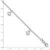 Lex & Lu Sterling Silver Polished Puffed Heart Anklet 9'' LAL112160 - 4 - Lex & Lu