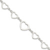 Lex & Lu Sterling Silver Polished Heart Fancy Link Bracelet 7.5'' - Lex & Lu
