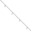 Lex & Lu Sterling Silver Polished Star and Moon Anklet 9'' - 2 - Lex & Lu