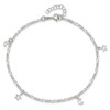 Lex & Lu Sterling Silver Polished Star and Moon Anklet 9'' - 7 - Lex & Lu