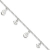 Lex & Lu Sterling Silver Polished Boat and Anchor Anklet 9'' - Lex & Lu