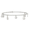 Lex & Lu Sterling Silver Polished Boat and Anchor Anklet 9'' - 5 - Lex & Lu