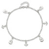 Lex & Lu Sterling Silver Polished Boat and Anchor Anklet 9'' - 6 - Lex & Lu