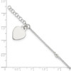 Lex & Lu Sterling Silver Polished Bead and Heart Anklet 9'' - 5 - Lex & Lu