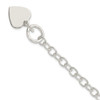 Lex & Lu Sterling Silver Polished Heart Charm Bracelet 8.5'' - Lex & Lu