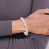 Lex & Lu Sterling Silver Polished and Satin X and O Bracelet 7'' - 6 - Lex & Lu