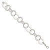 Lex & Lu Sterling Silver Polished & Textured Circle Link Bracelet 7.5'' LAL112213 - 2 - Lex & Lu