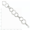 Lex & Lu Sterling Silver Polished & Textured Circle Link Bracelet 7.5'' LAL112213 - 3 - Lex & Lu