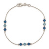 Lex & Lu Sterling Silver Polished Aquamarine Capri Blue Glass Bead Bracelet 7.5'' - 4 - Lex & Lu