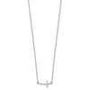 Lex & Lu Sterling Silver Small Sideways Curved Cross Necklace 18'' LAL112225 - 2 - Lex & Lu