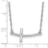 Lex & Lu Sterling Silver Large Sideways Curved Cross Necklace 18'' - 4 - Lex & Lu