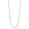 Lex & Lu Sterling Silver Small Sideways Curved Cross Necklace 18'' LAL112228 - 2 - Lex & Lu