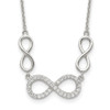 Lex & Lu Sterling Silver Polished CZ Infinity Symbol Necklace 18'' LAL112288 - Lex & Lu