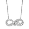 Lex & Lu Sterling Silver Diamond Infinity Symbol LOVE Necklace 18'' - Lex & Lu