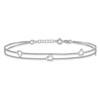 Lex & Lu Sterling Silver w/Rhodium 2-Strand Heart Anklet 9'' - 3 - Lex & Lu