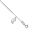 Lex & Lu Sterling Silver Moon Anklet 10'' - Lex & Lu