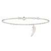 Lex & Lu Sterling Silver Polished Wing Dangle 9'' Anklet - 3 - Lex & Lu