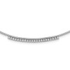 Lex & Lu Sterling Silver w/Rhodium CZ Round Omega Necklace 16'' - Lex & Lu