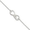 Lex & Lu Sterling Silver Polished infinity Sign w/LOVE Bracelet 7.5'' - Lex & Lu