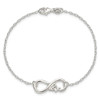 Lex & Lu Sterling Silver Polished infinity Sign w/LOVE Bracelet 7.5'' - 4 - Lex & Lu