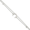 Lex & Lu Sterling Silver Polished Moon & Stars 2-strand 7.5'' Bracelet - Lex & Lu