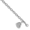Lex & Lu Sterling Silver w/Rhodium Glitter Enamel Heart Bracelet 7.5'' - Lex & Lu