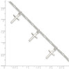 Lex & Lu Sterling Silver Polished Cross 7.5'' Bracelet - 3 - Lex & Lu