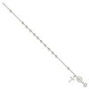 Lex & Lu Sterling Silver Polished Rosary Bracelet 7.5'' LAL112426 - 2 - Lex & Lu