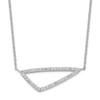 Lex & Lu Sterling Silver w/Rhodium CZ Triangle Necklace 18'' - Lex & Lu