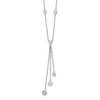 Lex & Lu Sterling Silver w/Rhodium CZ Y-Drop Necklace 18'' - Lex & Lu