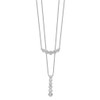 Lex & Lu Sterling Silver w/Rhodium Double Strand CZ Necklace 16'' - 2 - Lex & Lu