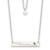 Lex & Lu Sterling Silver Enameled Moon & Back Bar 2-Strand 16'' Necklace - Lex & Lu