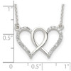 Lex & Lu Sterling Silver Polished CZ Double Heart 18'' - 4 - Lex & Lu