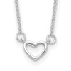 Lex & Lu Sterling Silver w/Rhodium Heart Necklace 16'' LAL112526 - Lex & Lu