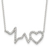 Lex & Lu Sterling Silver Polished CZ Heartbeat 18'' Necklace - Lex & Lu