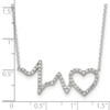 Lex & Lu Sterling Silver Polished CZ Heartbeat 18'' Necklace - 4 - Lex & Lu