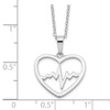 Lex & Lu Sterling Silver w/Rhodium Heartbeat in Heart Necklace 16'' - 4 - Lex & Lu