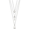 Lex & Lu Sterling Silver Polished Lock, Heart & Key Multi-Strand 16'' Necklace - 2 - Lex & Lu