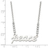 Lex & Lu Sterling Silver CZ Polished Peace Necklace 18'' - 4 - Lex & Lu