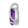 Lex & Lu Sterling Silver w/Rhodium Pear Amethyst Pendant - 2 - Lex & Lu